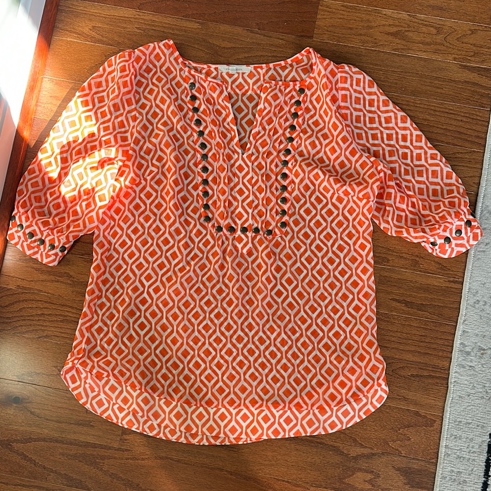 41 Hawthorn Orange Patterned Blouse
